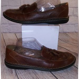 Born Slip On Moc Toe Tassel Loafer Casual Shoes Brown Leather W5417 Womens Sz11